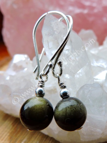 Golden Obsidian Earrings